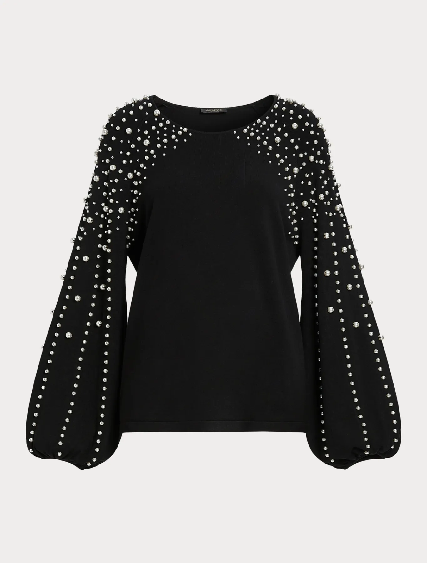Marina Rinaldi Pull en viscose stretch avec perles NOIR Hot