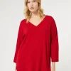 Marina Rinaldi Pull en viscose stretch crêpe ROUGE New