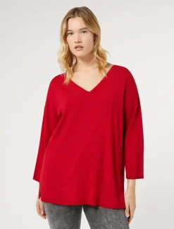 Marina Rinaldi Pull en viscose stretch crêpe ROUGE New