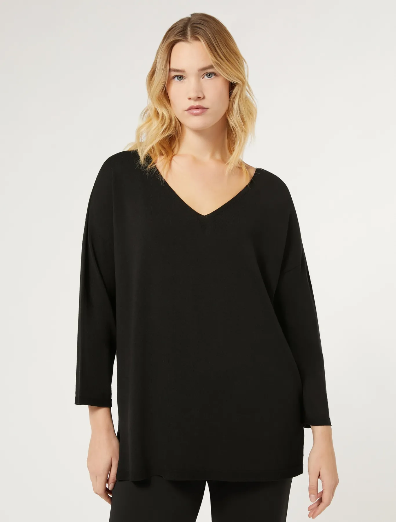 Marina Rinaldi Pull en viscose stretch crêpe NOIR Clearance