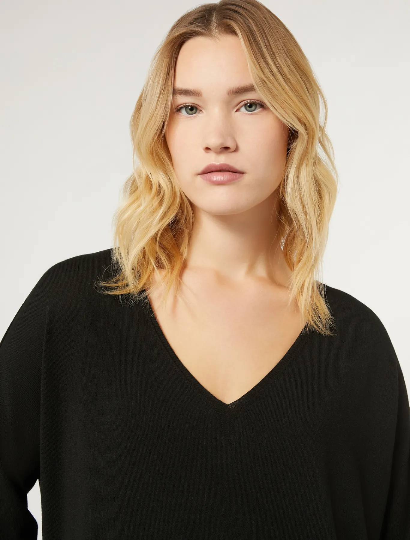 Marina Rinaldi Pull en viscose stretch crêpe NOIR Clearance