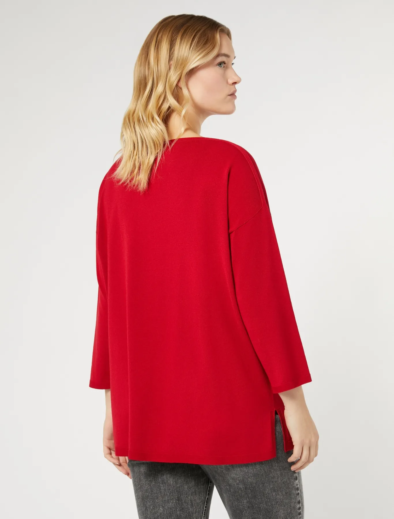 Marina Rinaldi Pull en viscose stretch crêpe ROUGE New