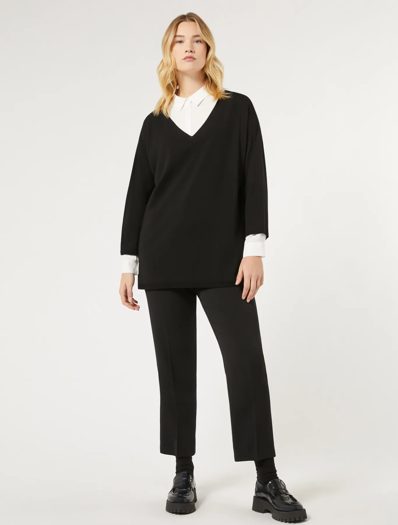 Marina Rinaldi Pull en viscose stretch crêpe NOIR Clearance