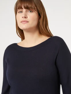 Marina Rinaldi Pull sans coutures en laine BLEUNUIT Discount