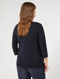 Marina Rinaldi Pull sans coutures en laine BLEUNUIT Discount