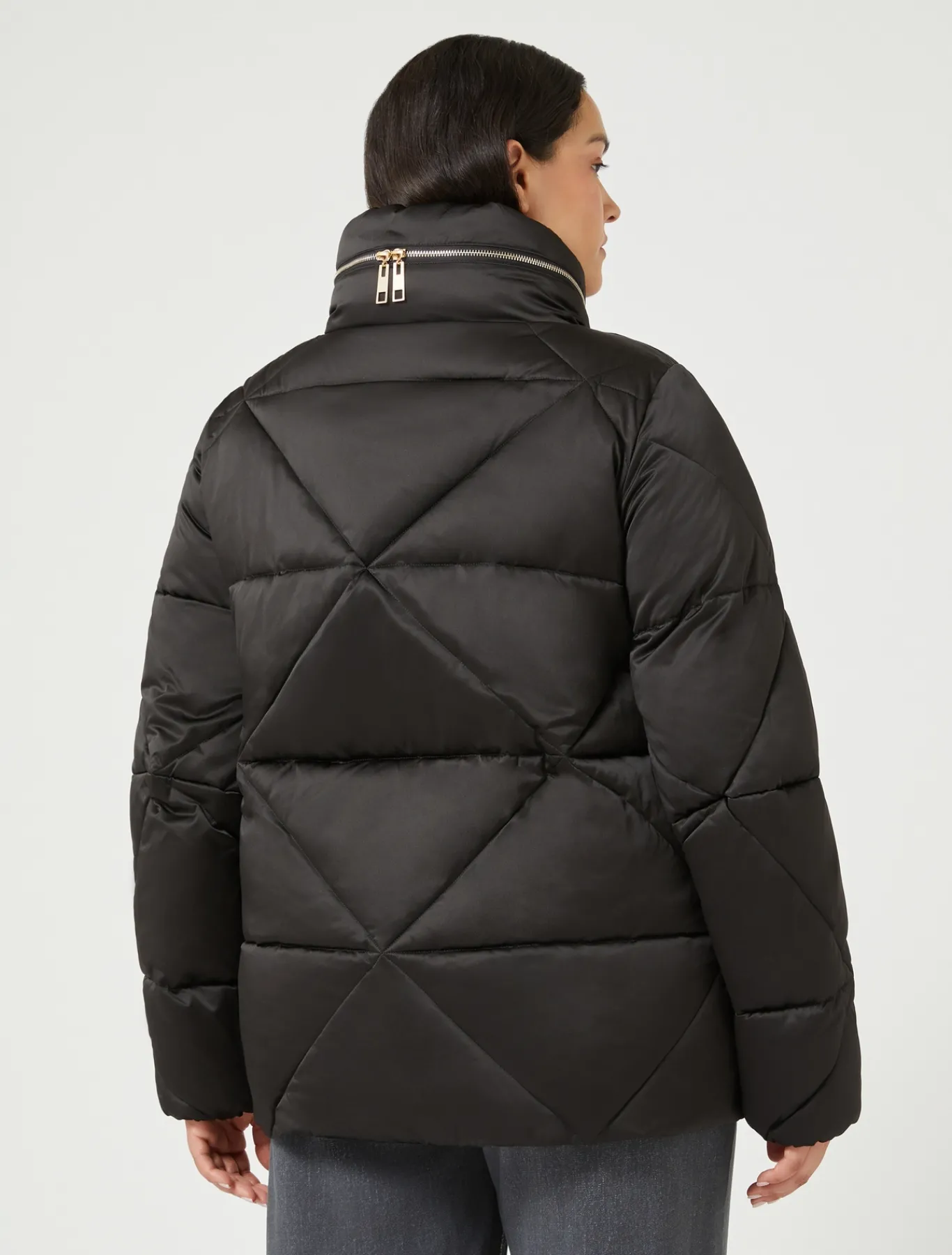 Marina Rinaldi Rembourré court en satin imperméable NOIR Best
