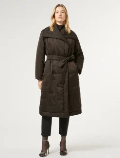 Marina Rinaldi Rembourré en satin brodé MARRONFONCE Outlet
