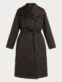Marina Rinaldi Rembourré en satin brodé MARRONFONCE Outlet