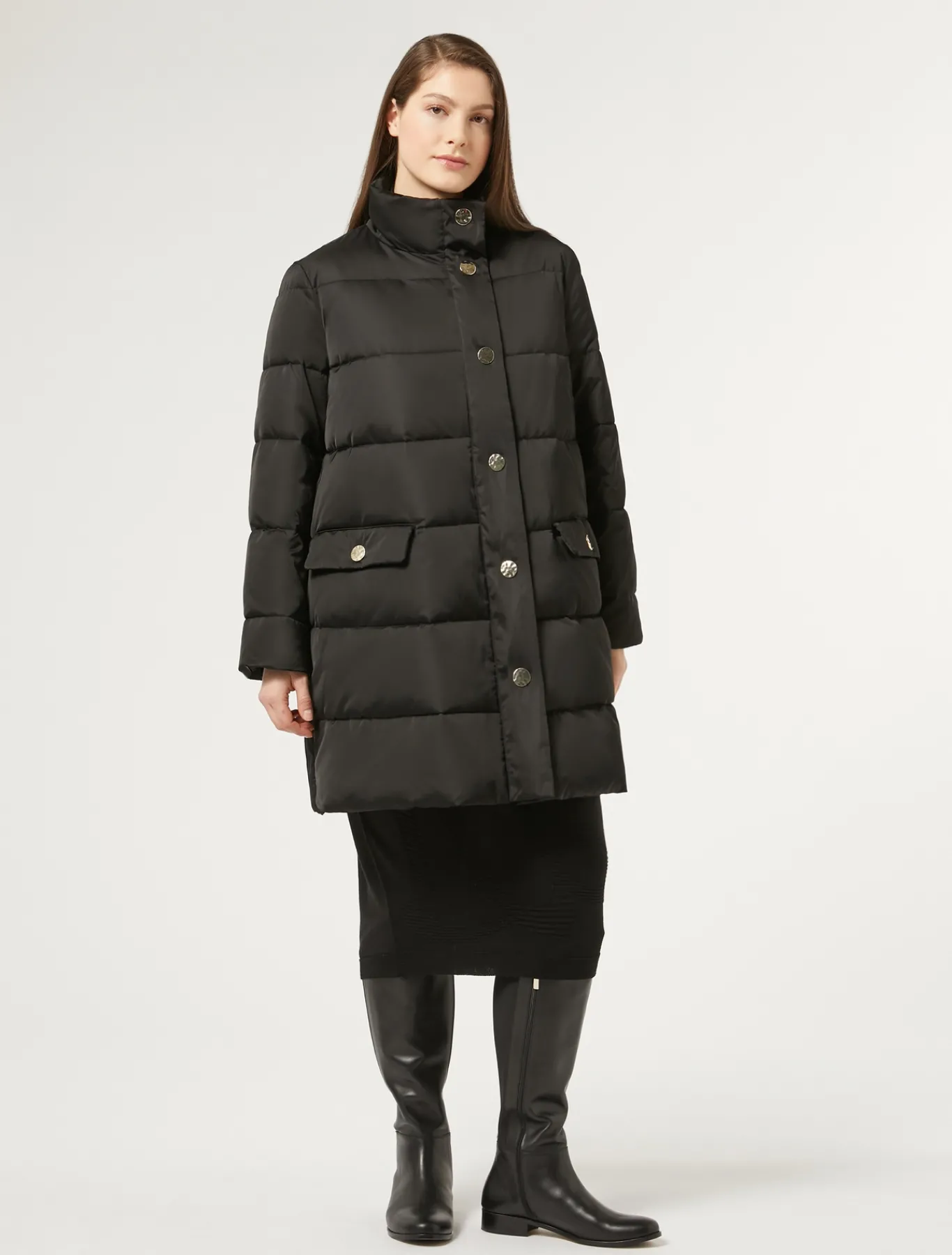 Marina Rinaldi Rembourré en satin imperméable NOIR Fashion