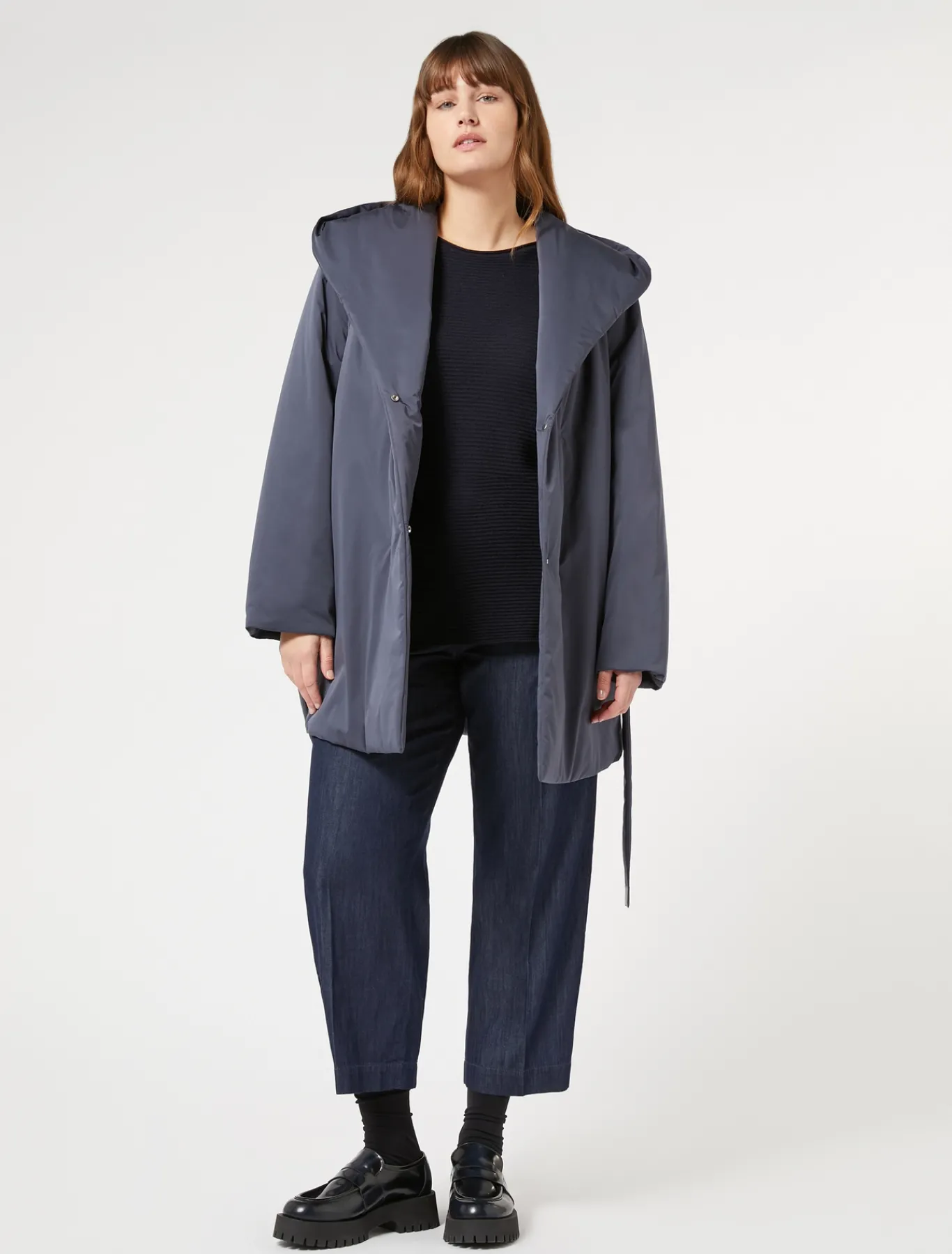 Marina Rinaldi Rembourrage en satin technique BLEUNUIT Clearance