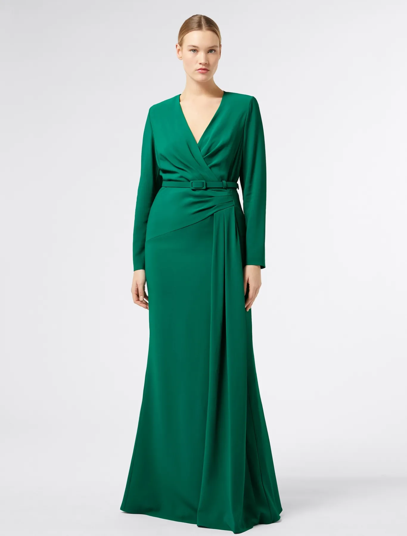 Marina Rinaldi Robe en cady à drapé VERT Fashion