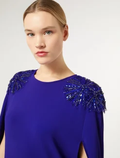 Marina Rinaldi Robe en cady avec broderie VIOLET Fashion