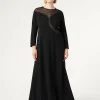Marina Rinaldi Robe en cady avec tulle NOIR Best