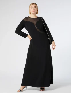 Marina Rinaldi Robe en cady avec tulle NOIR Best