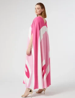 Marina Rinaldi Robe en cady imprimé BLANC Discount
