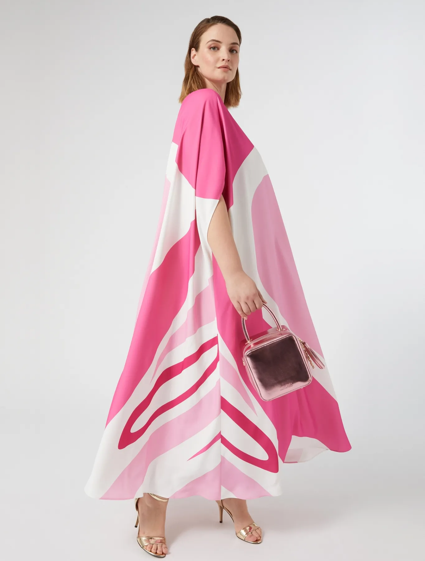 Marina Rinaldi Robe en cady imprimé BLANC Discount