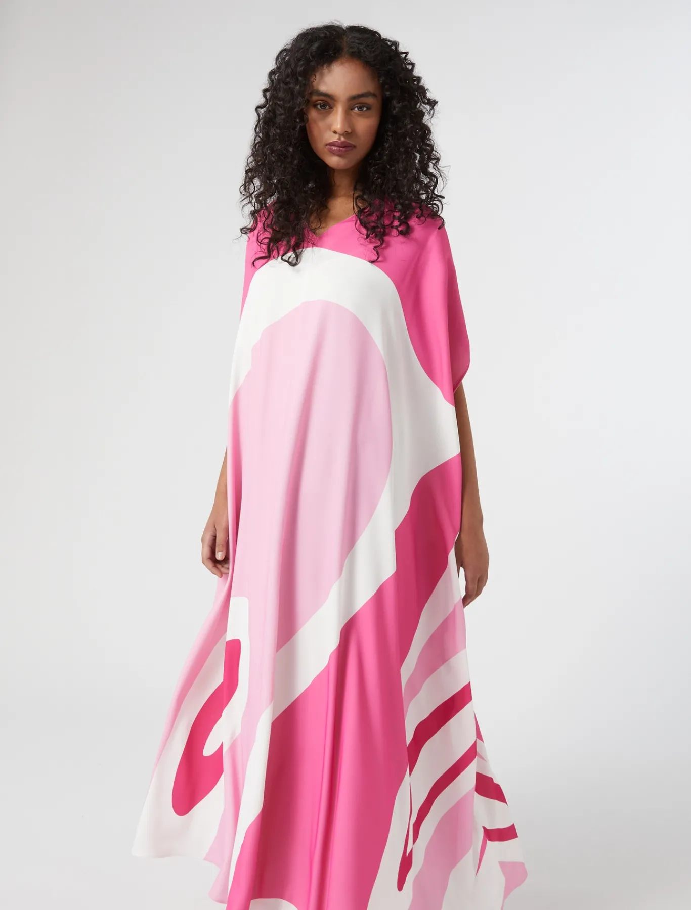 Marina Rinaldi Robe en cady imprimé BLANC Discount