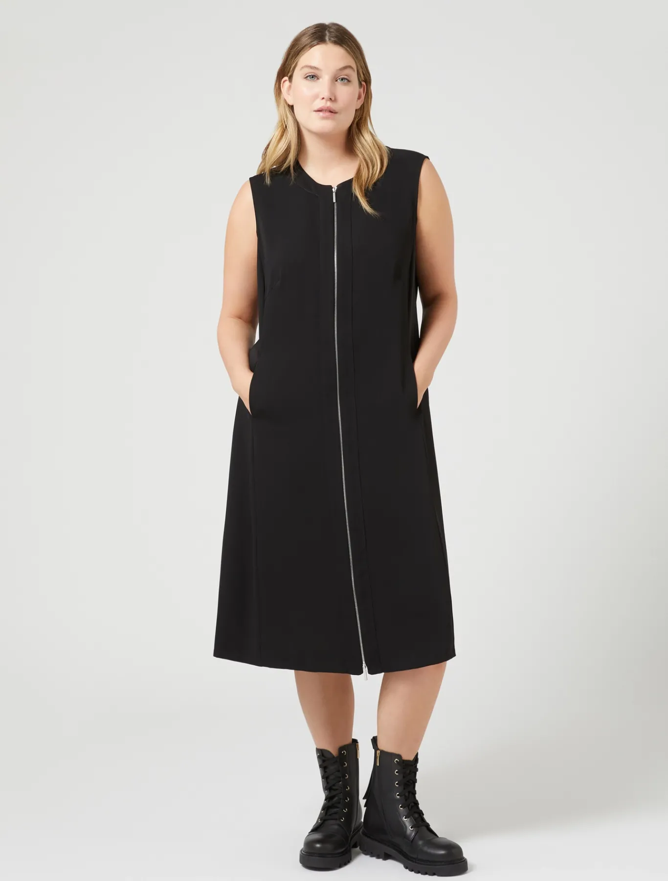 Marina Rinaldi Robe en cady léger NOIR Online