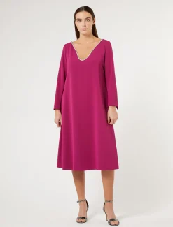 Marina Rinaldi Robe en cady triacétate FRAMBOISE Sale