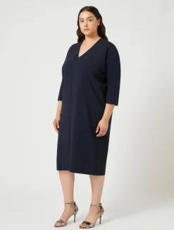 Marina Rinaldi Robe en cady triacétate BLEUNUIT Discount