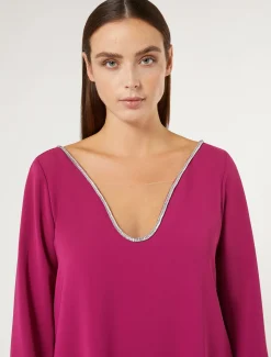 Marina Rinaldi Robe en cady triacétate FRAMBOISE Sale