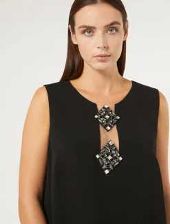 Marina Rinaldi Robe en cady triacétate NOIR Best