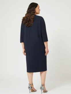 Marina Rinaldi Robe en cady triacétate BLEUNUIT Discount