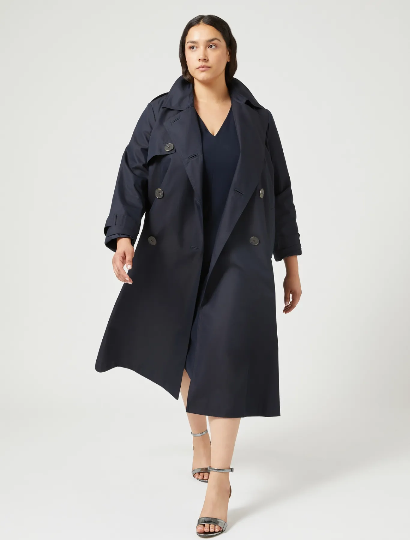 Marina Rinaldi Robe en cady triacétate BLEUNUIT Discount