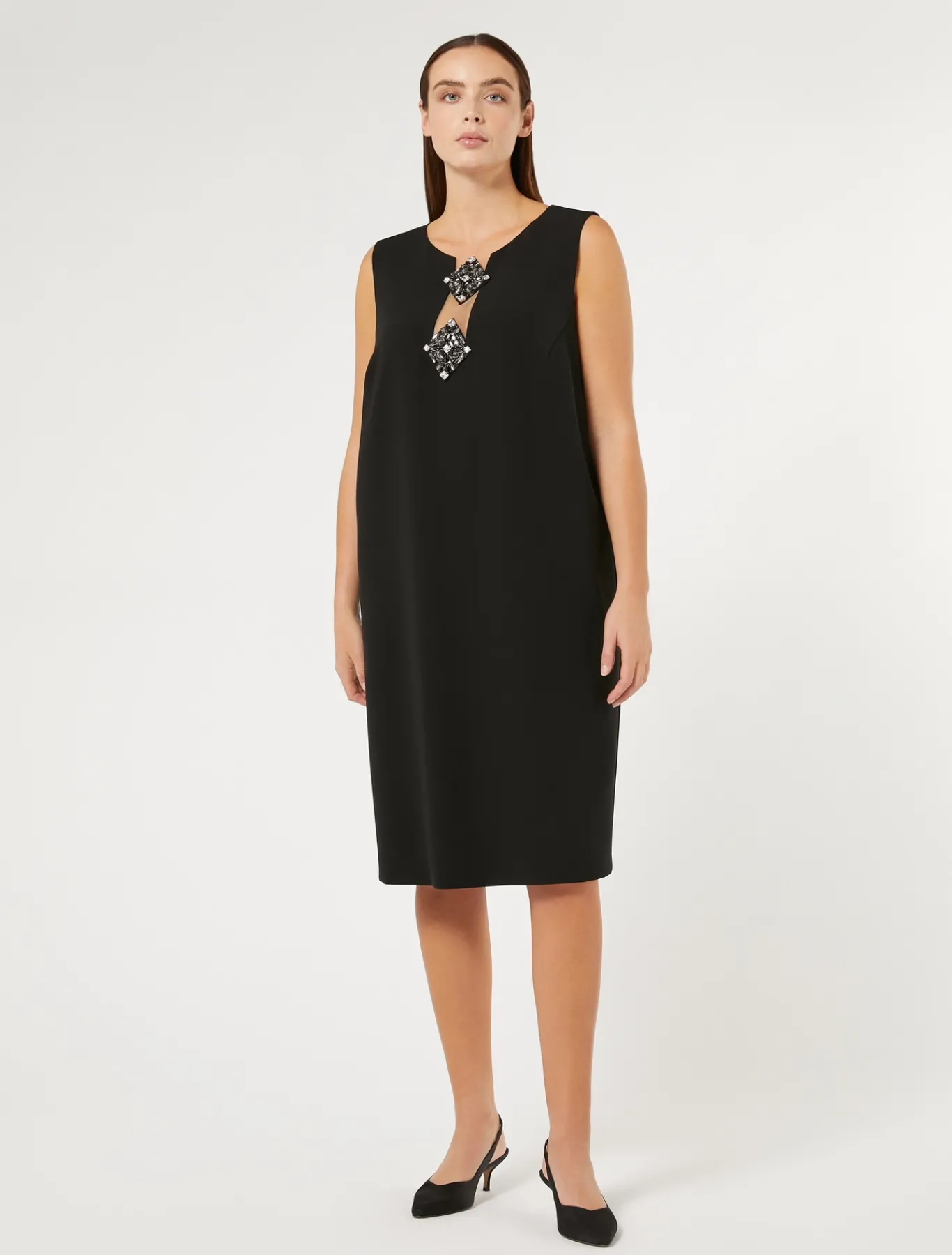 Marina Rinaldi Robe en cady triacétate NOIR Best