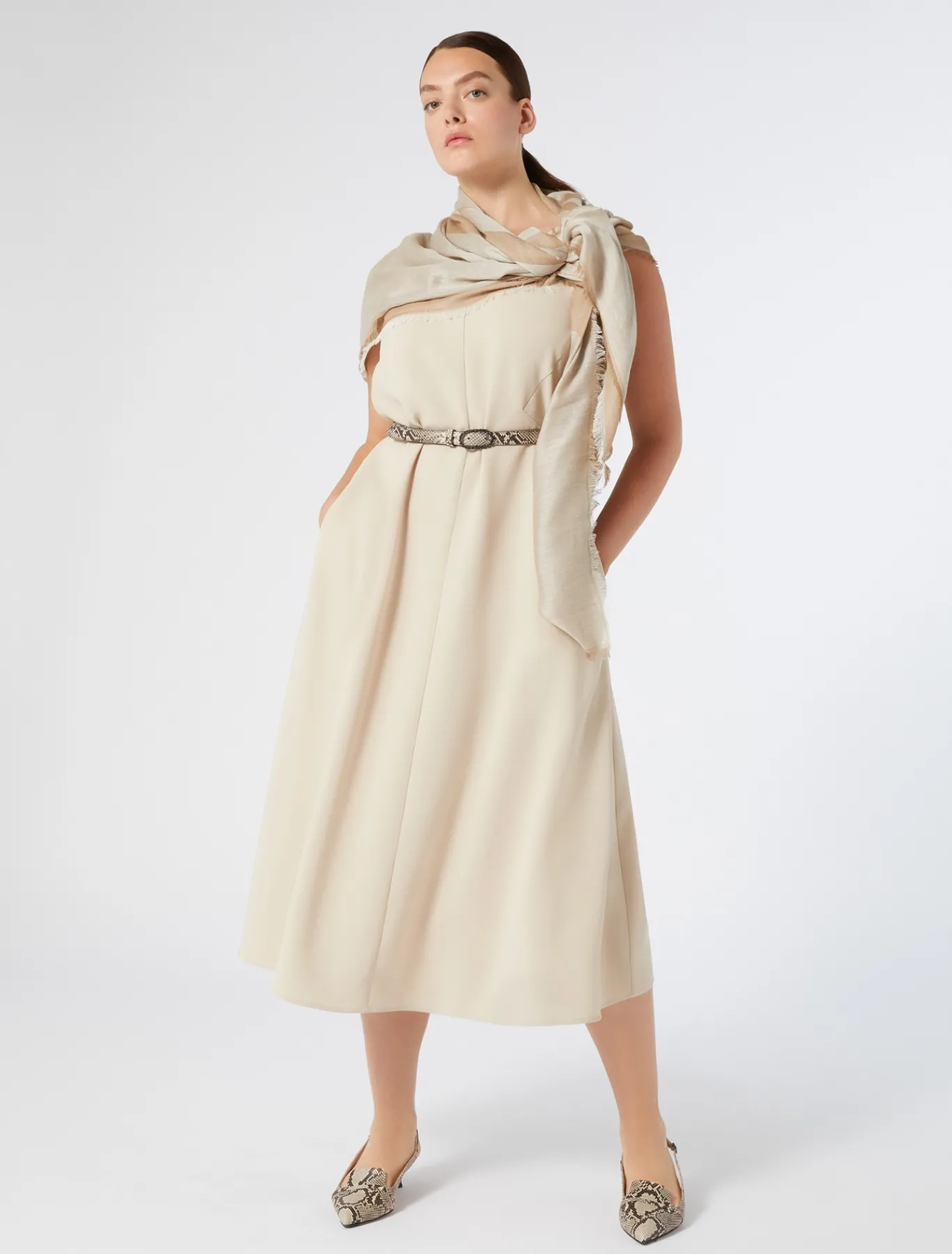 Marina Rinaldi Robe en cady triacétate BEIGE Hot