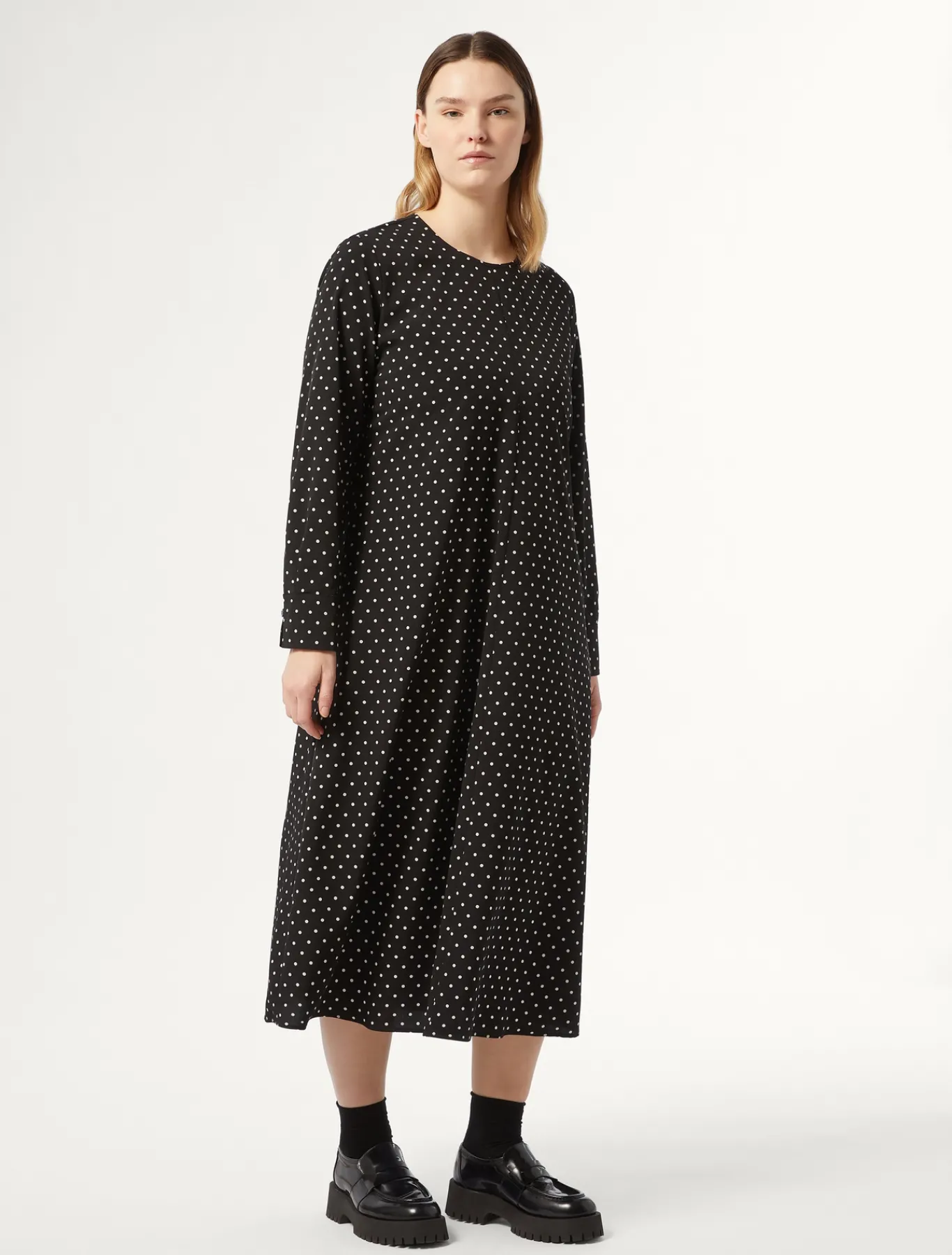 Marina Rinaldi Robe en crêpe de Chine NOIR Clearance