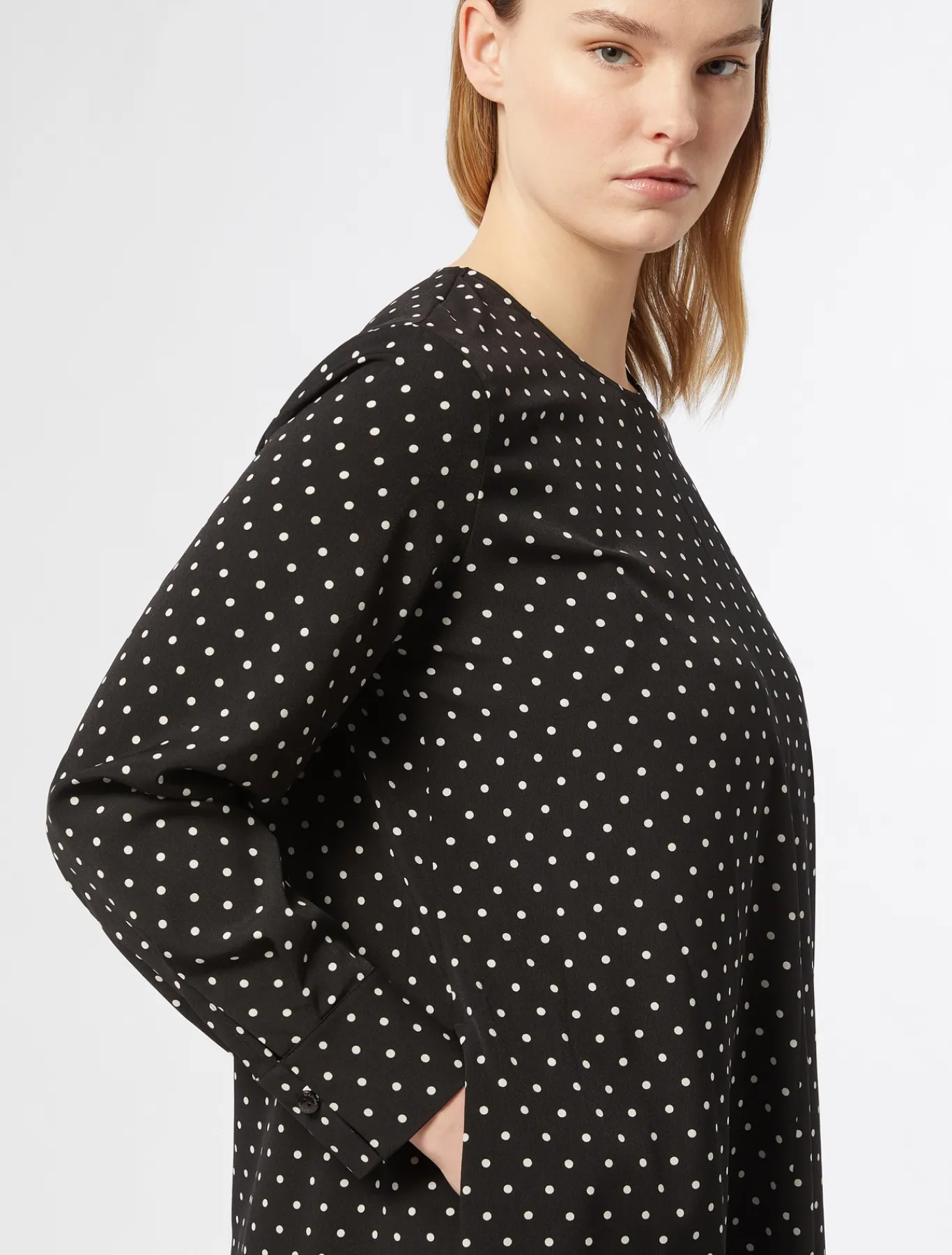Marina Rinaldi Robe en crêpe de Chine NOIR Clearance