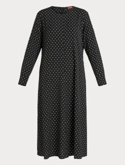 Marina Rinaldi Robe en crêpe de Chine NOIR Clearance