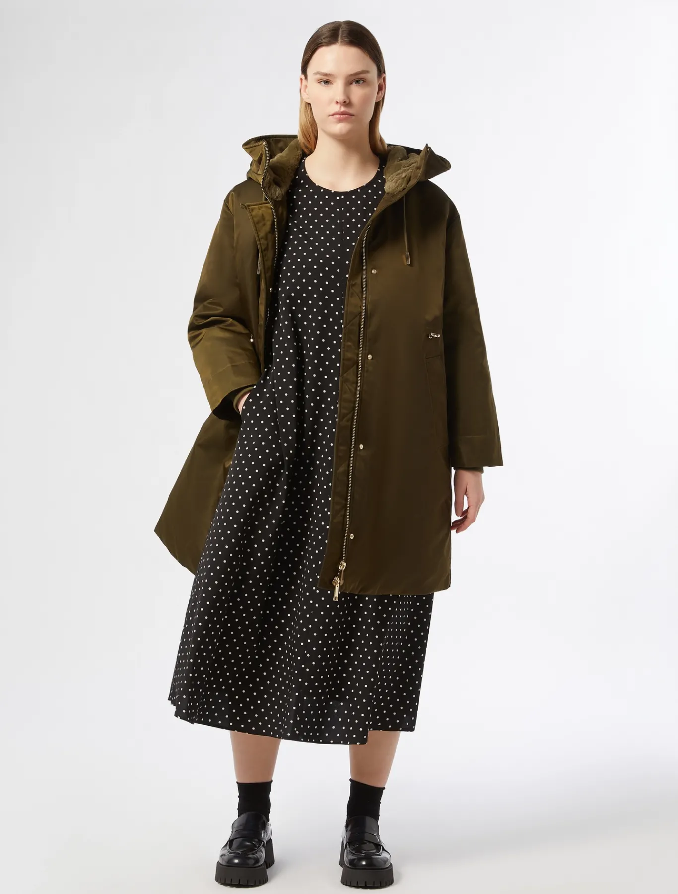 Marina Rinaldi Robe en crêpe de Chine NOIR Clearance