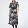 Marina Rinaldi Robe en crêpe de Chine de soie NOIR Outlet