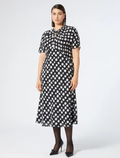 Marina Rinaldi Robe en crêpe de Chine de soie NOIR Outlet