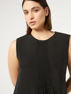 Marina Rinaldi Robe en crêpe de Chine de soie NOIR Fashion