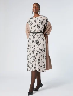 Marina Rinaldi Robe en crêpe de Chine de soie ROSE New