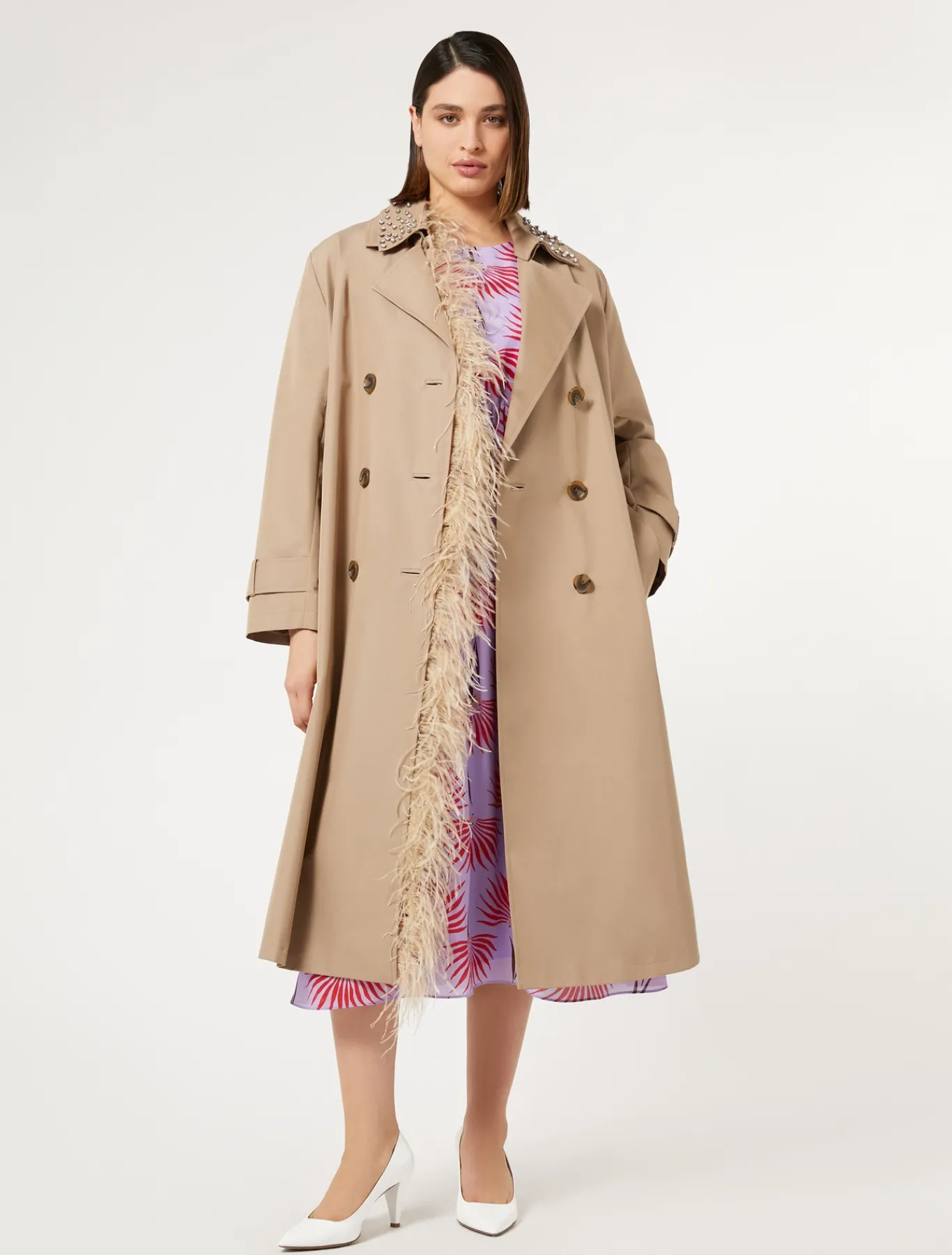 Marina Rinaldi Robe en crêpe de Chine de soie LILAS Outlet