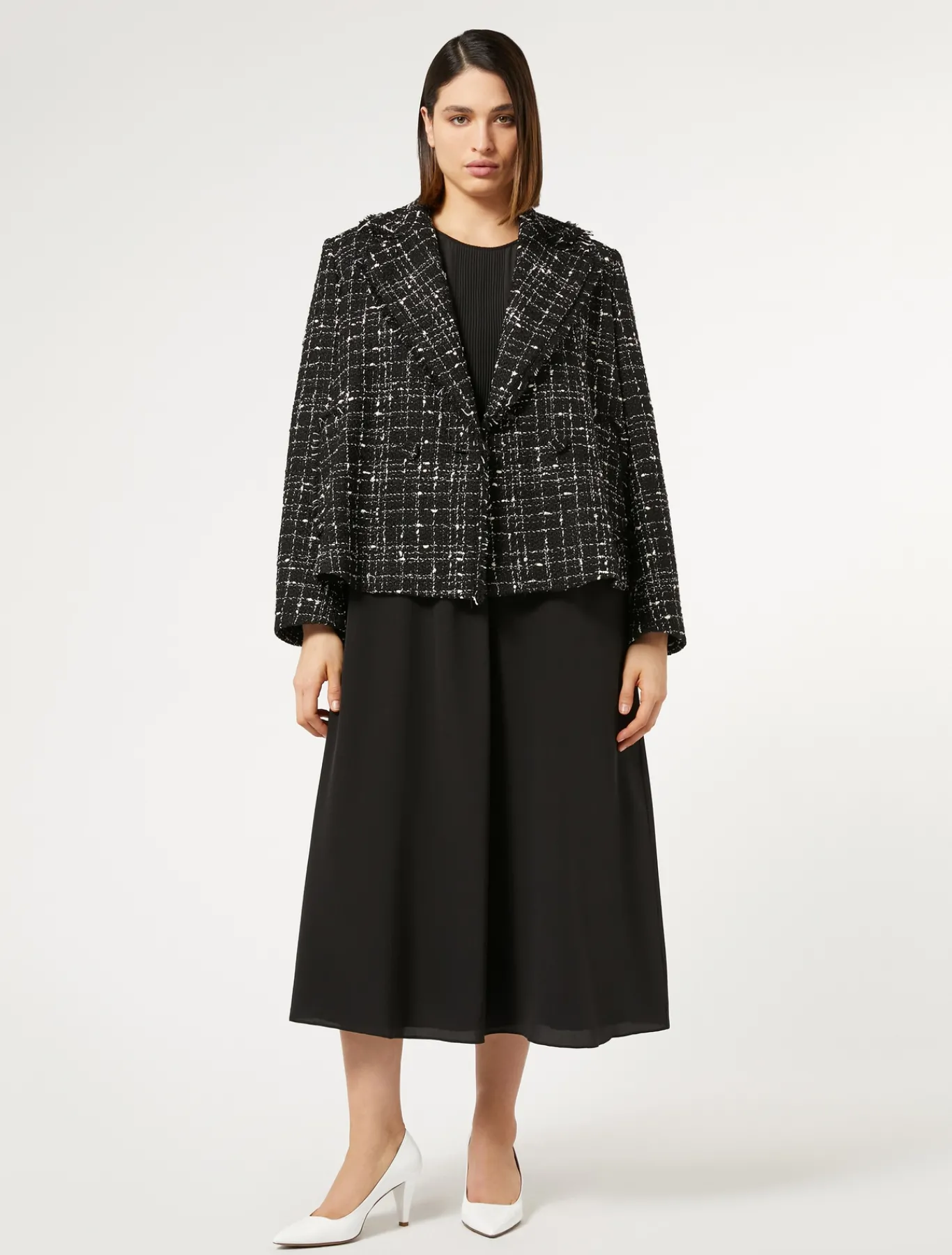 Marina Rinaldi Robe en crêpe de Chine de soie NOIR Fashion