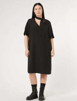 Marina Rinaldi Robe en crêpe envers satin NOIR Fashion