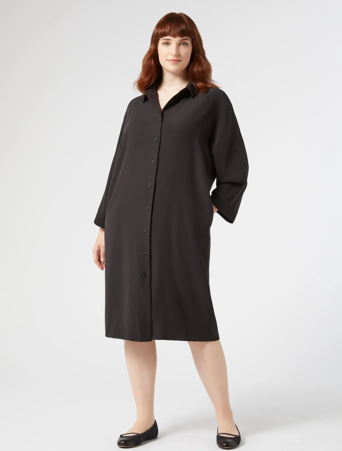 Marina Rinaldi Robe en crêpe envers satin NOIR Sale
