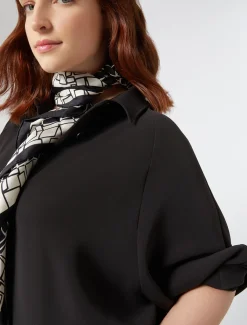 Marina Rinaldi Robe en crêpe envers satin NOIR Sale