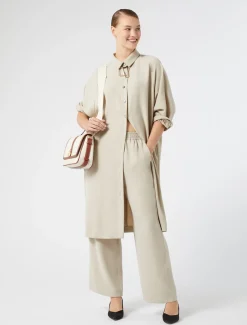 Marina Rinaldi Robe en crêpe envers satin BEIGE New