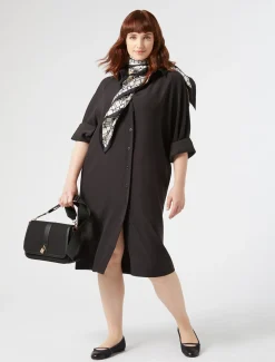 Marina Rinaldi Robe en crêpe envers satin NOIR Sale