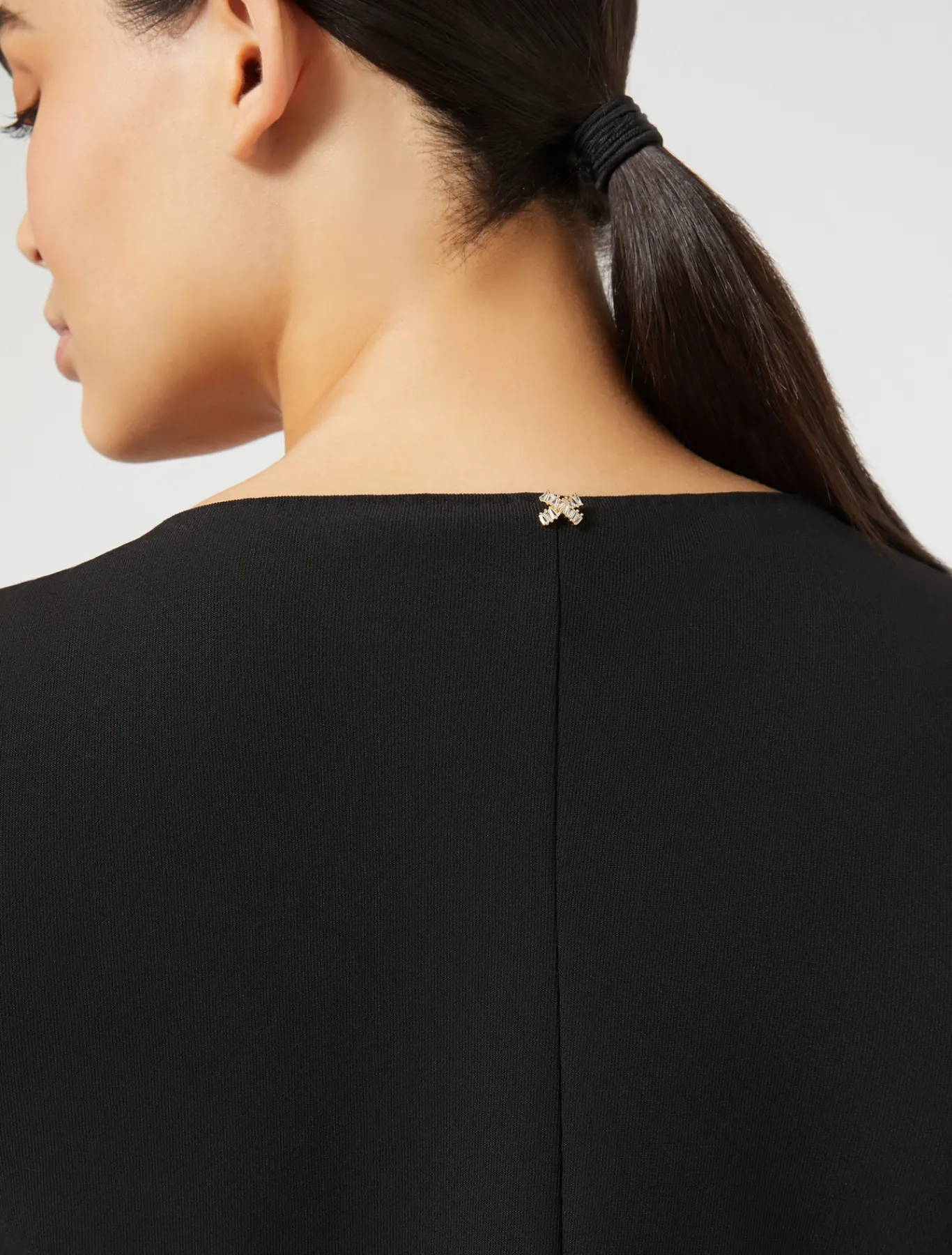 Marina Rinaldi Robe en crêpe satin NOIR Outlet