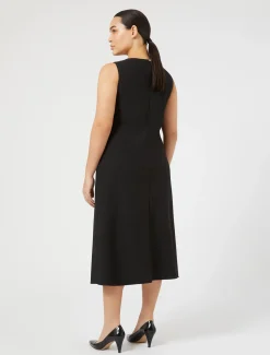 Marina Rinaldi Robe en crêpe satin NOIR Outlet
