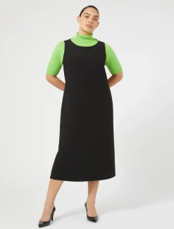 Marina Rinaldi Robe en crêpe satin NOIR Outlet