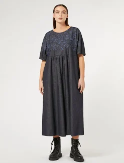 Marina Rinaldi Robe en denim avec broderie BLEU Hot