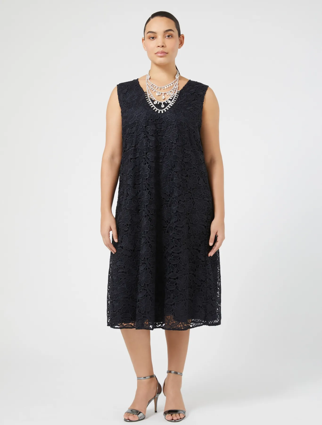 Marina Rinaldi Robe en dentelle lamée BLEUNUIT Fashion